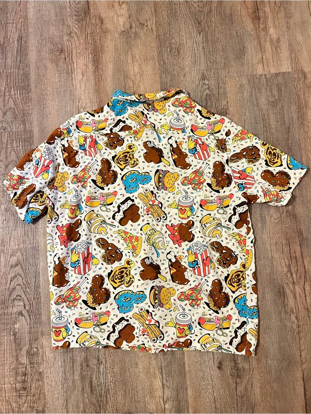Disney Parks Disney Eats Snack Food Woven Button Up Shirt XL 2024